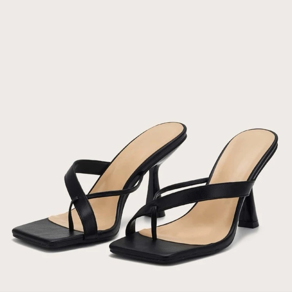 MOTF X Brooks Nader Minimalist Pyramid Heeled Thong Sandals
